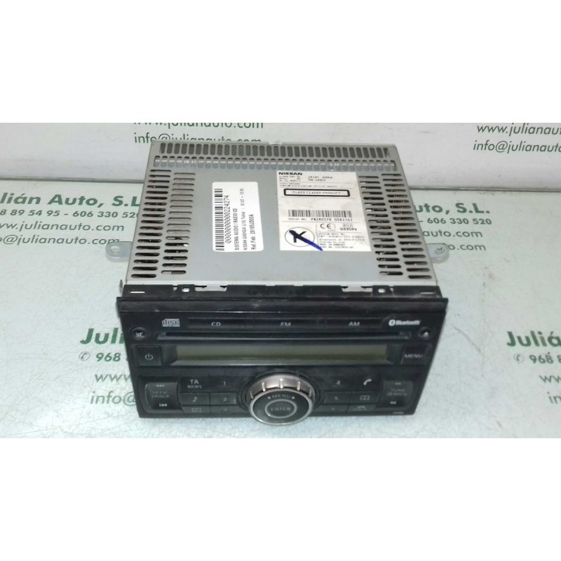 Recambio de sistema audio / radio cd para nissan qashqai (j10) tekna referencia OEM IAM 28185JD00A PN2805F 