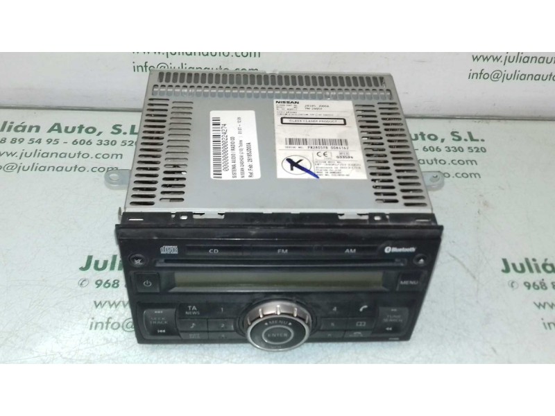 Recambio de sistema audio / radio cd para nissan qashqai (j10) tekna referencia OEM IAM 28185JD00A PN2805F 