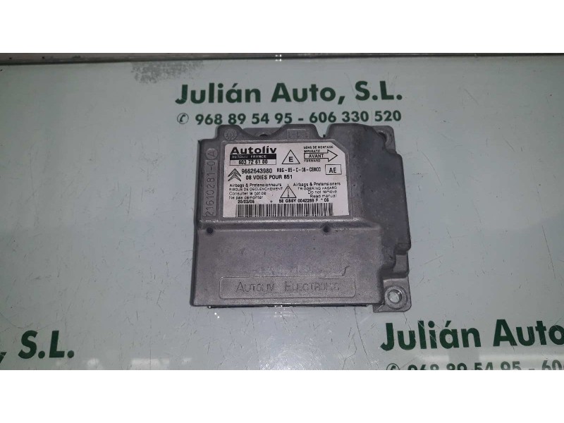 Recambio de centralita airbag para citroen c4 berlina vtr plus referencia OEM IAM 603726100 9662643980 AUTOLIV