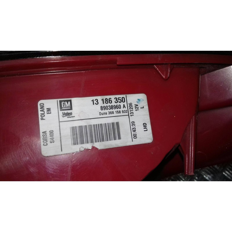 Recambio de piloto trasero izquierdo para opel corsa d cosmo referencia OEM IAM 89037367 89038960A 13186350