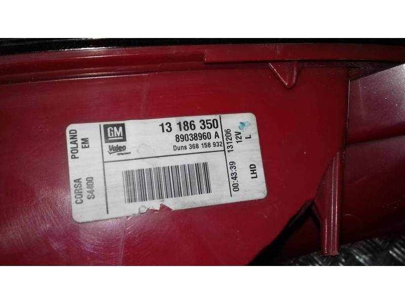 Recambio de piloto trasero izquierdo para opel corsa d cosmo referencia OEM IAM 89037367 89038960A 13186350