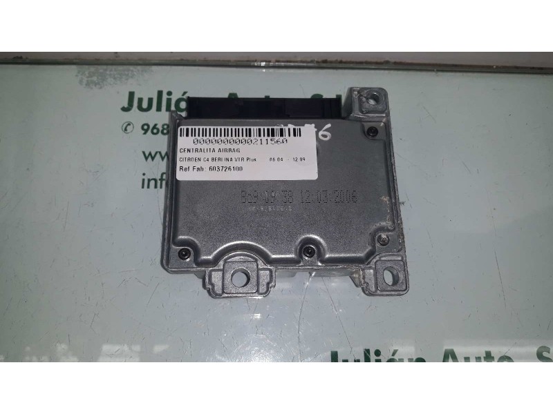 Recambio de centralita airbag para citroen c4 berlina vtr plus referencia OEM IAM 603726100 9662643980 AUTOLIV