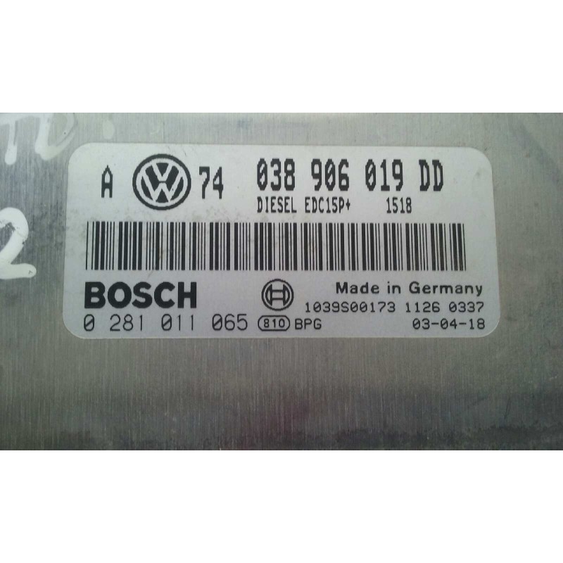 Recambio de centralita motor uce para volkswagen bora berlina (1j2) conceptline referencia OEM IAM 038906018DD 0281011065 KIT - 