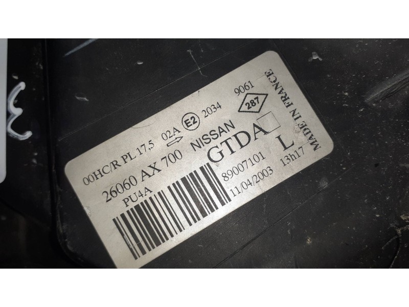 Recambio de faro izquierdo para nissan micra (k12e) acenta referencia OEM IAM 26060AX700 89007101 