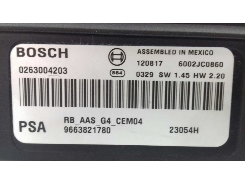 Recambio de modulo electronico para citroen c5 berlina millenium referencia OEM IAM 0263004203 PSA9663821780 APARCAMIENTO