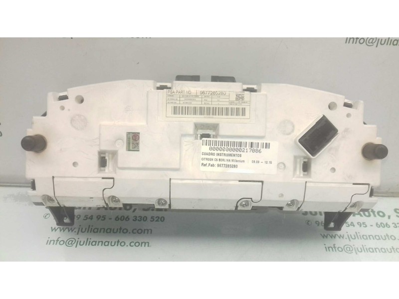 Recambio de cuadro instrumentos para citroen c5 berlina millenium referencia OEM IAM 9677285280  