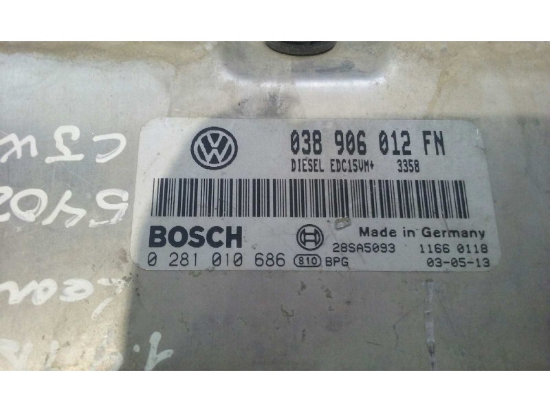 Recambio de centralita motor uce para seat leon (1m1) stella referencia OEM IAM 038906012FN 0281010686 KIT - BOSCH