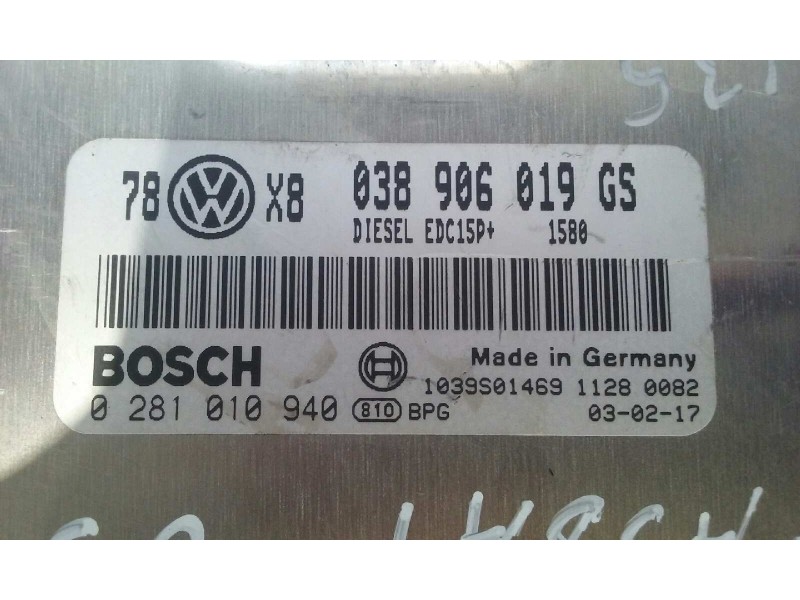 Recambio de centralita motor uce para volkswagen passat berlina (3b3) advance referencia OEM IAM 038906019GS 0281010940 KIT - BO