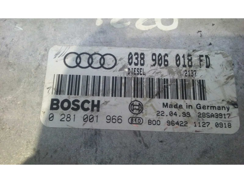 Recambio de centralita motor uce para audi a4 berlina (b5) 1.9 tdi referencia OEM IAM 038906018FD 0281001966 KIT - BOSCH