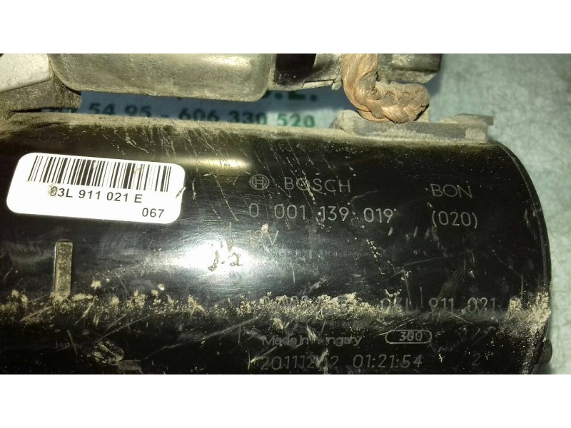 Recambio de motor arranque para audi a4 ber. (b8) básico referencia OEM IAM 03L911021 0001139019 BOSCH