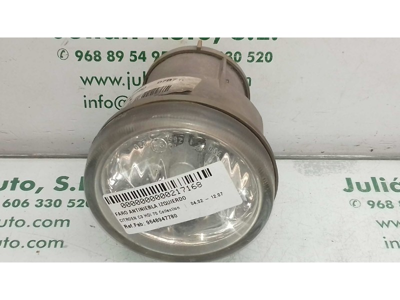 Recambio de faro antiniebla izquierdo para citroen c3 hdi 70 collection referencia OEM IAM 9648947780 07B7T1 