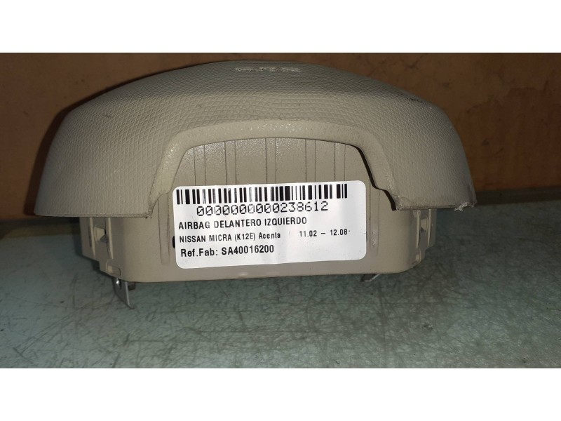 Recambio de airbag delantero izquierdo para nissan micra (k12e) acenta referencia OEM IAM SA40016200  