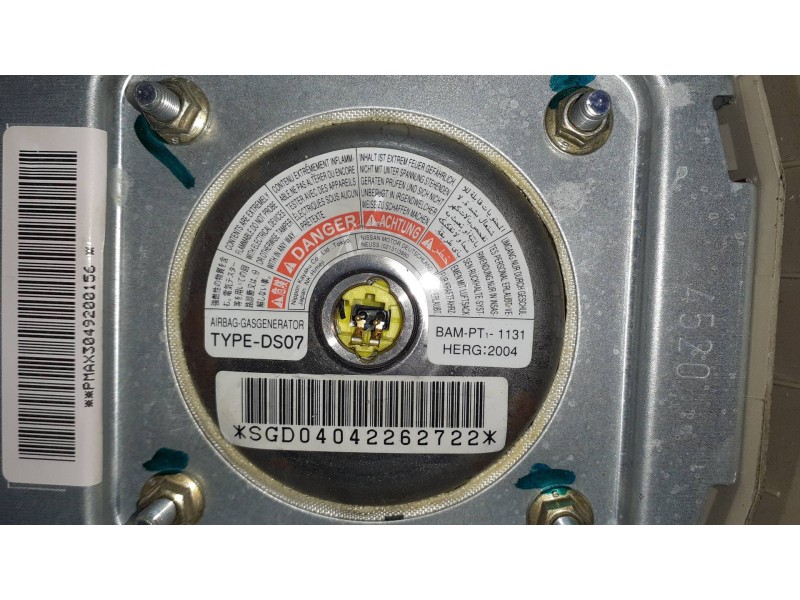 Recambio de airbag delantero izquierdo para nissan micra (k12e) acenta referencia OEM IAM SA40016200  