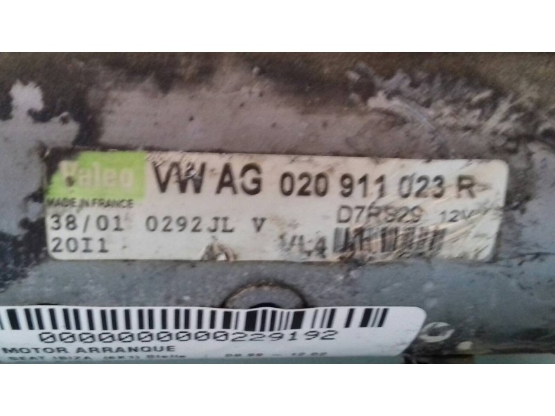 Recambio de motor arranque para seat ibiza (6k1) stella referencia OEM IAM 020911023R D7RS29 VALEO