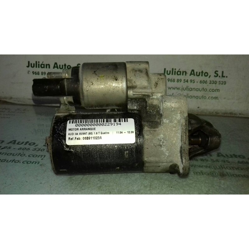 Recambio de motor arranque para audi a4 avant (8e) 1.8 t quattro referencia OEM IAM 06B911023A 0001107427 BOSCH