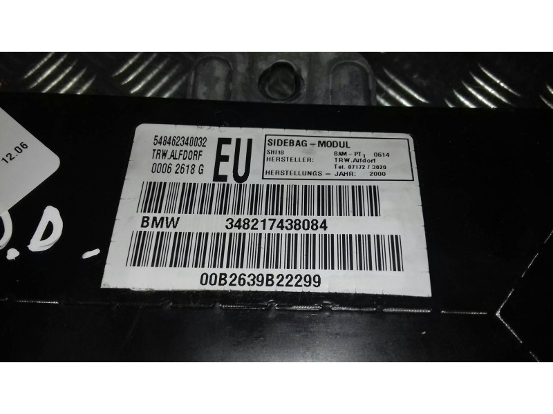 Recambio de airbag lateral delantero derecho para bmw serie 3 berlina (e46) 320i referencia OEM IAM 348217438084  00B2639B22299