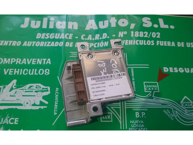 Recambio de centralita airbag para opel corsa c elegance referencia OEM IAM 24439954 327963935 TEMIC