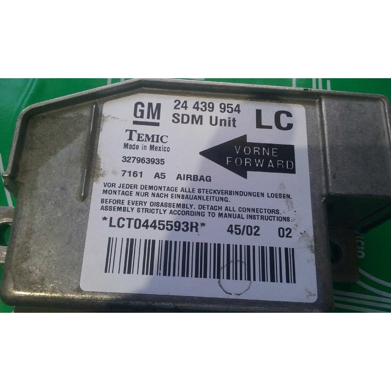 Recambio de centralita airbag para opel corsa c elegance referencia OEM IAM 24439954 327963935 TEMIC