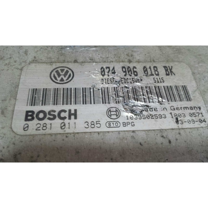 Recambio de centralita motor uce para volkswagen lt caja abierta (mod. 1997) lt 28 caja abierta referencia OEM IAM 074906018BK 0