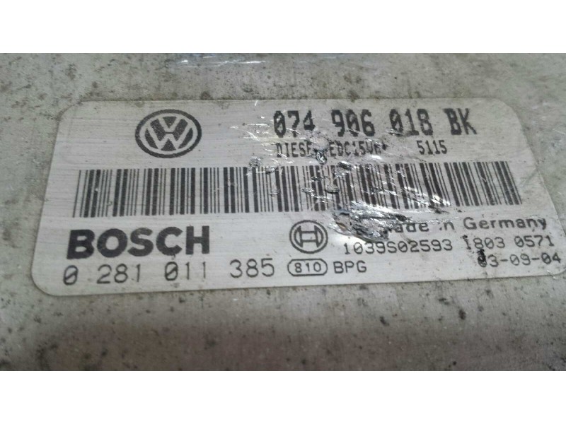 Recambio de centralita motor uce para volkswagen lt caja abierta (mod. 1997) lt 28 caja abierta referencia OEM IAM 074906018BK 0