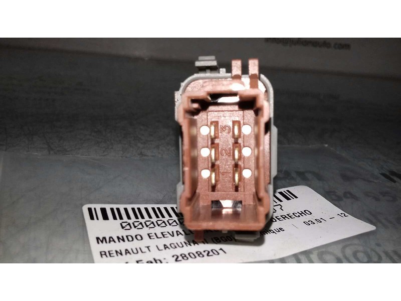 Recambio de mando elevalunas trasero derecho para renault laguna ii (bg0) dynamique referencia OEM IAM 2808201 3 + 3 PINES MARRO