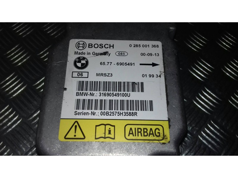 Recambio de centralita airbag para bmw serie 3 berlina (e46) 320i referencia OEM IAM 65776905491 0285001368 BOSCH