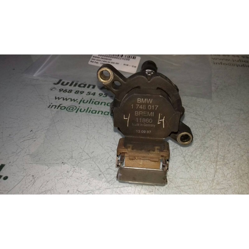 Recambio de bobina encendido para bmw serie 3 berlina (e46) 320i referencia OEM IAM 1748017 BREMI - 11860 3 PINES