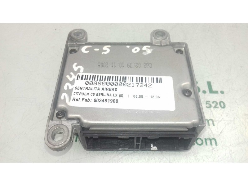 Recambio de centralita airbag para citroen c5 berlina lx (e) referencia OEM IAM 603481900 965953280 