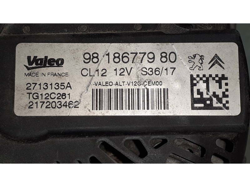Recambio de alternador para peugeot partner kasten confort pack l1 referencia OEM IAM 9818677980 VALEO CL12