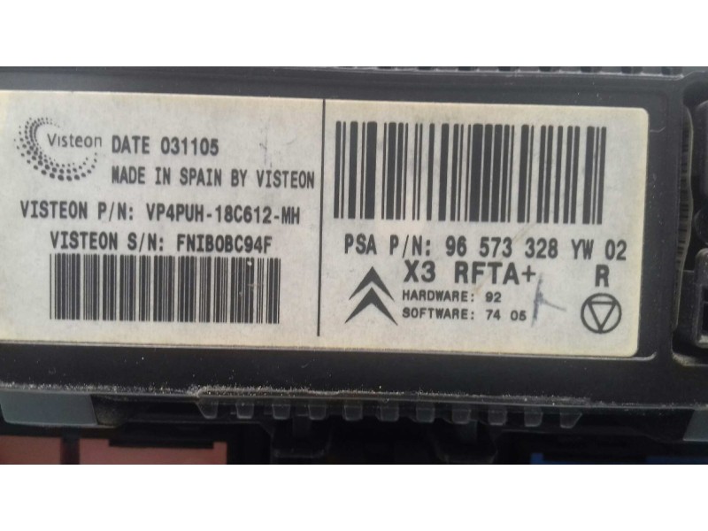 Recambio de mando climatizador para citroen c5 berlina lx (e) referencia OEM IAM 96573328YW VP4PUH18C612MH VISTEON