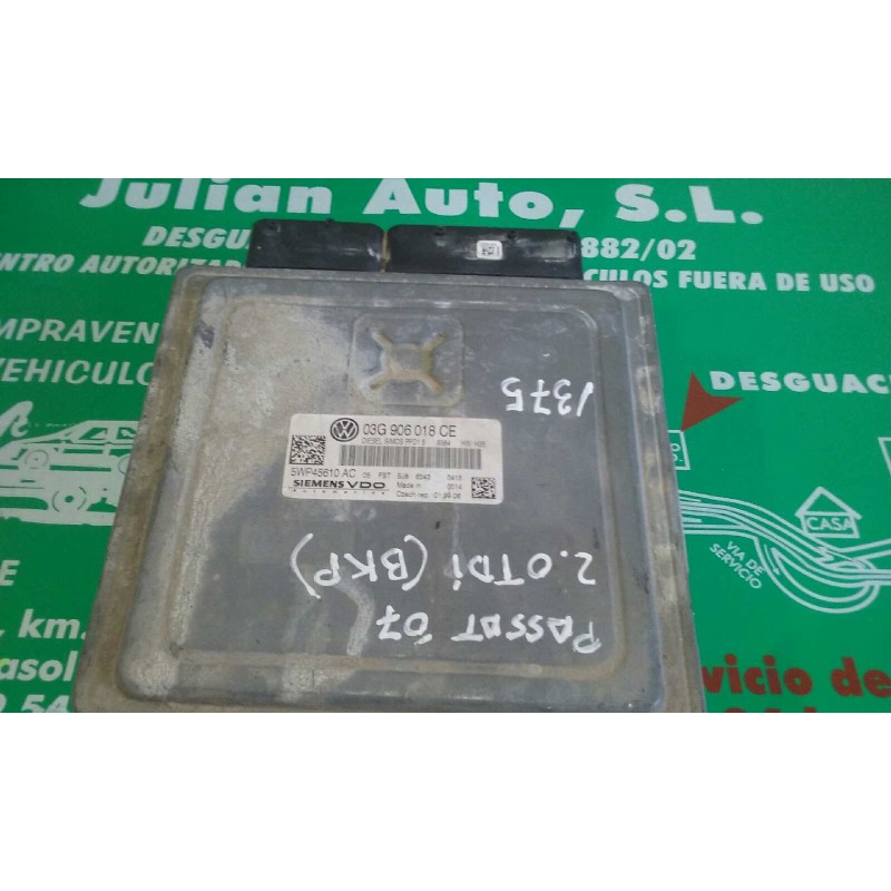 Recambio de centralita motor uce para volkswagen passat berlina (3c2) advance referencia OEM IAM 03G906018CE 5WP45610AC KIT - SI