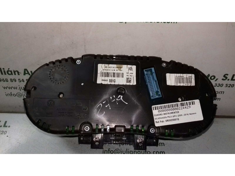 Recambio de cuadro instrumentos para volkswagen polo (6r1) advance referencia OEM IAM 6R0920861G A2C53332250 VDO