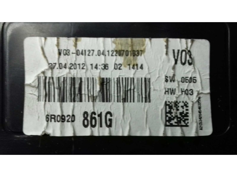 Recambio de cuadro instrumentos para volkswagen polo (6r1) advance referencia OEM IAM 6R0920861G A2C53332250 VDO