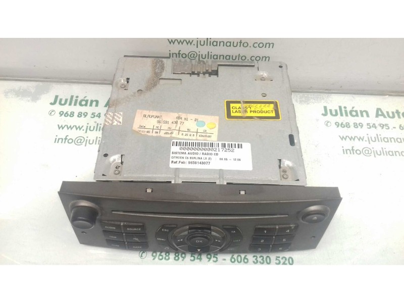 Recambio de sistema audio / radio cd para citroen c5 berlina lx (e) referencia OEM IAM 9659143077 765124392 BLAUPUNKT