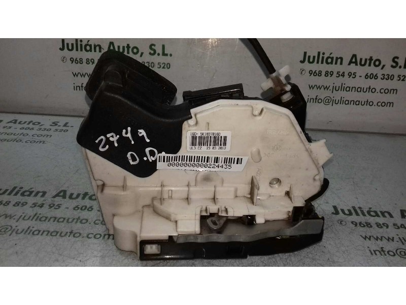 Recambio de cerradura puerta delantera derecha para volkswagen polo (6r1) advance referencia OEM IAM 5K18370160 7 PINES ELECTRIC
