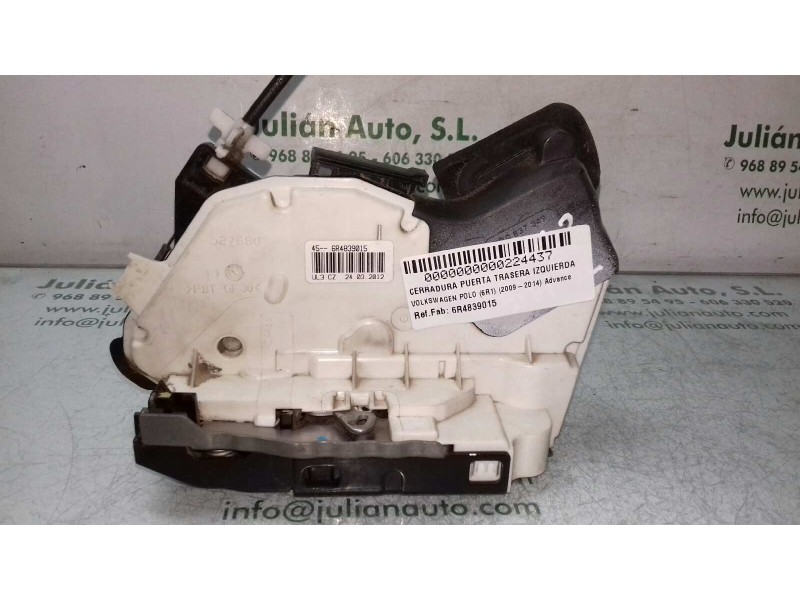 Recambio de cerradura puerta trasera izquierda para volkswagen polo (6r1) advance referencia OEM IAM 6R4839015 7 PINES ELECTRICA