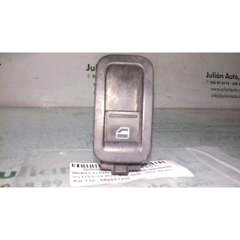 Recambio de mando elevalunas trasero izquierdo para volkswagen polo (6r1) advance referencia OEM IAM 6R0867255 NEGRO 3 PINES