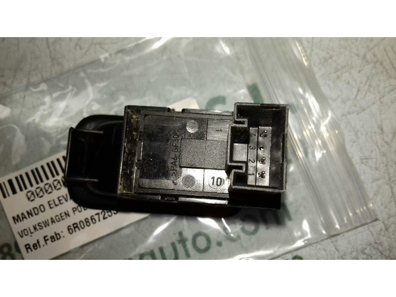 Recambio de mando elevalunas trasero izquierdo para volkswagen polo (6r1) advance referencia OEM IAM 6R0867255 NEGRO 3 PINES