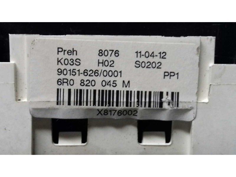 Recambio de mando calefaccion / aire acondicionado para volkswagen polo (6r1) advance referencia OEM IAM 6R0820045M  