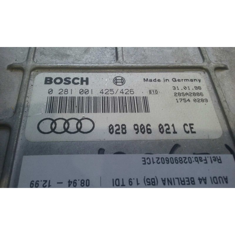 Recambio de centralita motor uce para seat toledo (1l) 1.8 cat (rp) referencia OEM IAM 443907403G 0280000739 BOSCH