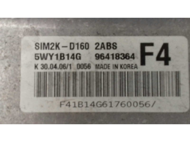 Recambio de centralita motor uce para chevrolet epica lt referencia OEM IAM 96418364F4 5WY1B14G SIM2KD160