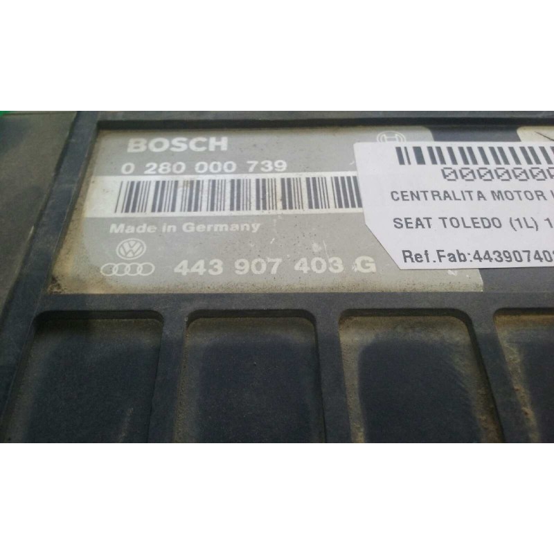 Recambio de centralita motor uce para seat toledo (1l) 1.8 cat (rp) referencia OEM IAM 443907403G 0280000739 BOSCH
