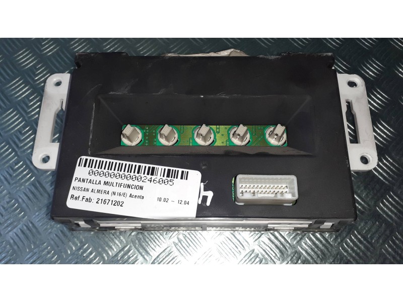 Recambio de pantalla multifuncion para nissan almera (n16/e) acenta referencia OEM IAM 21671202 28090BU700A NS0031984