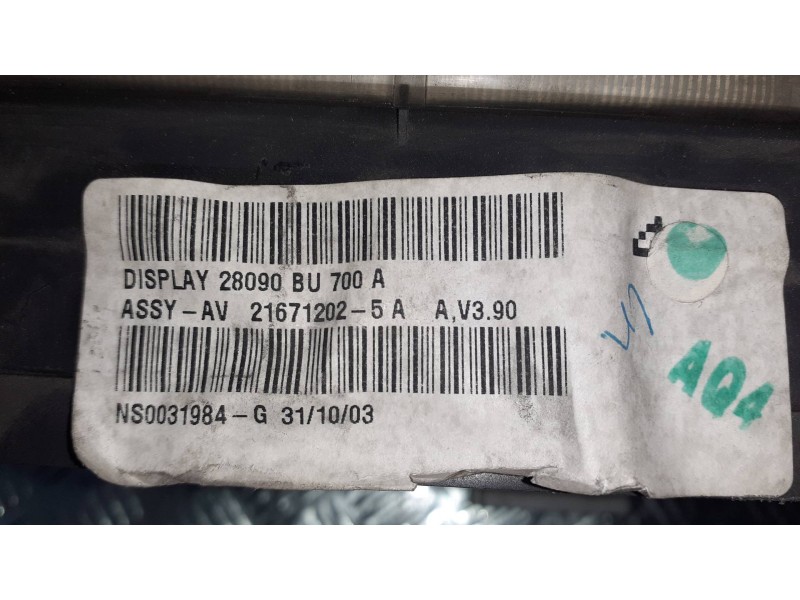 Recambio de pantalla multifuncion para nissan almera (n16/e) acenta referencia OEM IAM 21671202 28090BU700A NS0031984