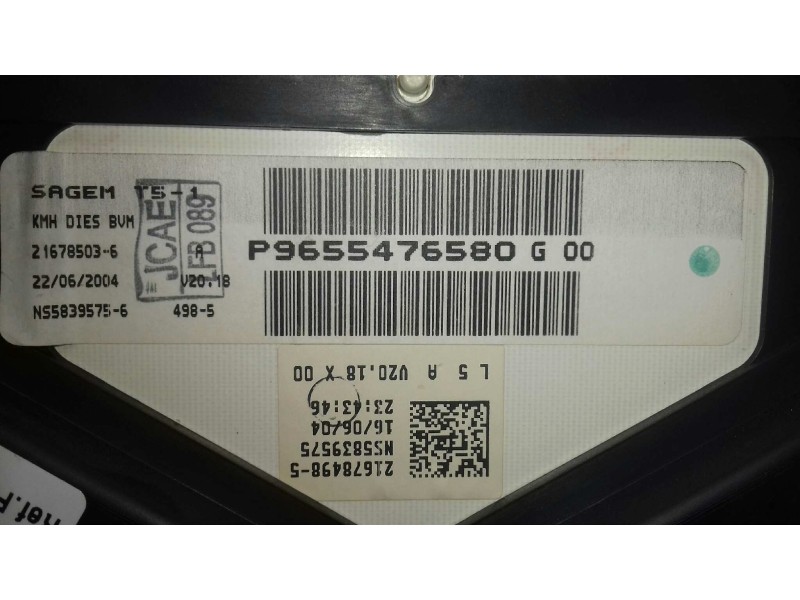 Recambio de cuadro instrumentos para peugeot 307 (s1) xt referencia OEM IAM 9655476580G  