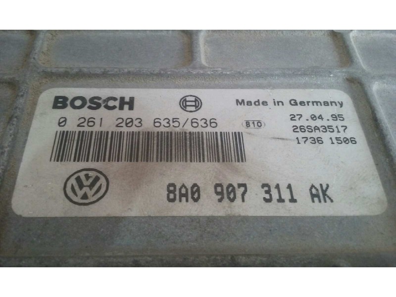 Recambio de centralita motor uce para seat toledo (1l) 1.8 cat (abs. adz) referencia OEM IAM 8A0907311AK 0261203635 / 636 