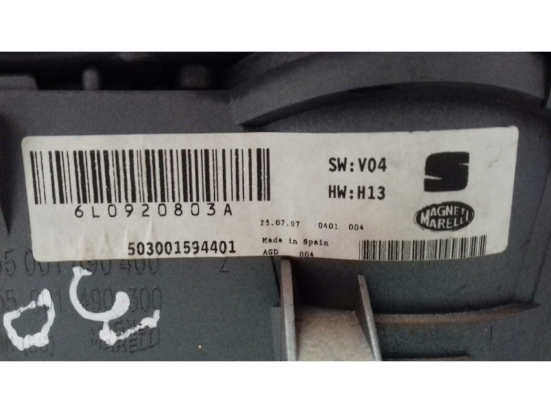Recambio de cuadro instrumentos para seat ibiza (6l1) cool referencia OEM IAM 6L0920803A 503001594401 MAGNETI MARELLI