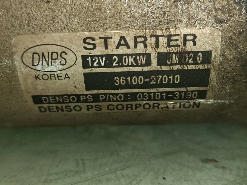 Recambio de motor arranque para kia carens 2.0 crdi ex monovolumen referencia OEM IAM 3610027010 031013190 DENSO