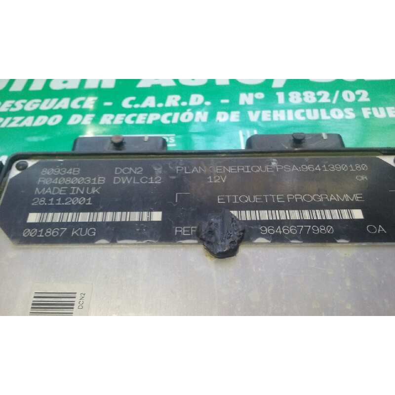 Recambio de centralita motor uce para citroen xsara break 1.9 d premier referencia OEM IAM 9641390180 R04080031B KIT - LUCAS