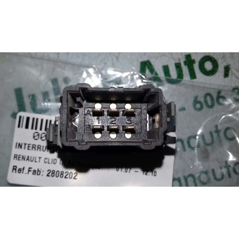 Recambio de interruptor para renault clio iii authentique referencia OEM IAM 2808202 3 + 3 PINES BLOQUEO ELEVALUNAS Recambio de interruptor para renault clio iii authentique referencia OEM IAM 2808202 3 + 3 PINES BLOQUEO ELEVALUNAS
